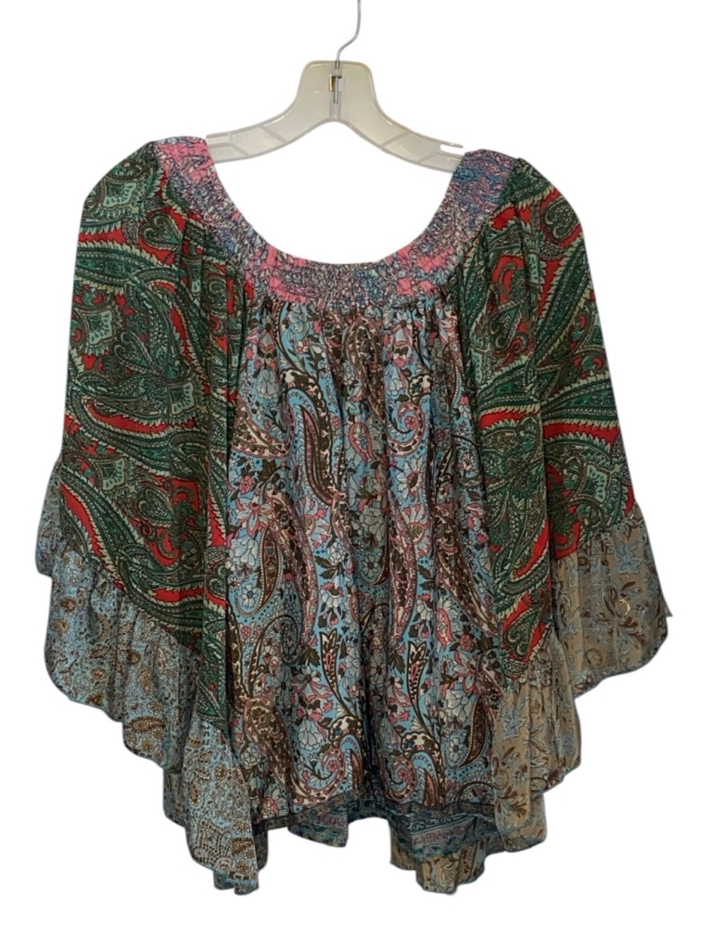 Gold&SilverParis Paisley Peasant Top Wing sleeve maximalist Festival blouse